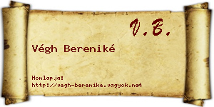 Végh Bereniké névjegykártya
